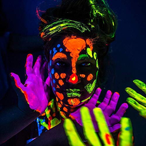 neon nights 8 x UV Body Paint Set | Black Light Glow Makeup Kit | ...