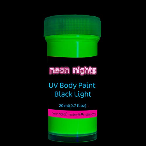 neon nights 8 x UV Body Paint Set | Black Light Glow Makeup Kit | ...