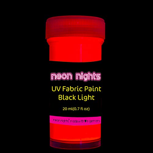 neon nights 8 x UV Fabric Paint Set Fluorescent for Clothing - Vib...