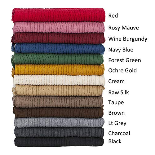 Neotrims Cable Twist Knit Fabric, Selvedge Edge 14 Colours, Knitte...