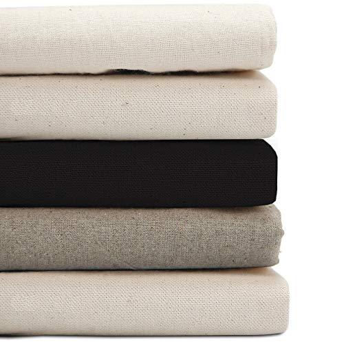 100% Natural Cotton Canvas Medium Weight Fabric for Craft,Paint,Pa...