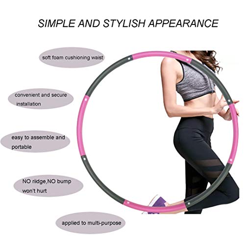 Hoola Hoop for Adults,Weighted Hoola Hoop for Exercise-2lb,8 Secti...