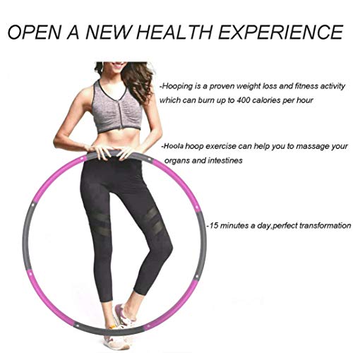 Hoola Hoop for Adults,Weighted Hoola Hoop for Exercise-2lb,8 Secti...