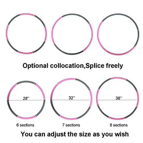 Hoola Hoop for Adults,Weighted Hoola Hoop for Exercise-2lb,8 Secti...