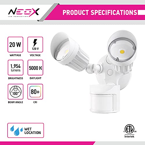 Neox LED Security Light Motion Sensor Outdoor Flood Light with Dus...