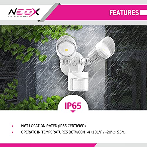 Neox LED Security Light Motion Sensor Outdoor Flood Light with Dus...