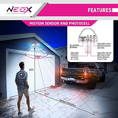 Neox LED Security Light Motion Sensor Outdoor Flood Light with Dus...