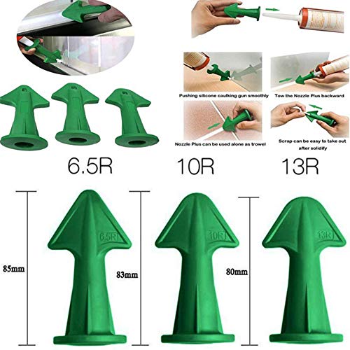 Caulking Finisher Tool Kit, 13Pcs/Set Silicone Caulk Nozzle Applic...