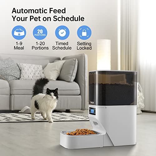 Nevido Automatic Cat Feeders, Built-in Lithium Battery Lasts up to...