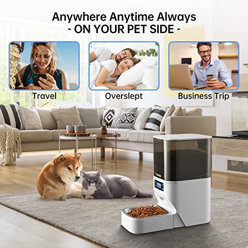 Nevido Automatic Cat Feeders, Built-in Lithium Battery Lasts up to...