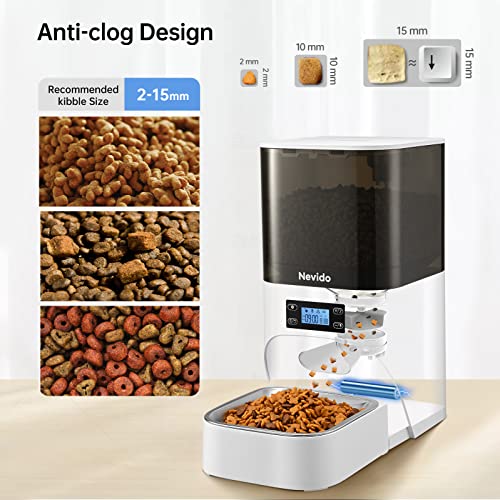 Nevido Automatic Cat Feeders, Built-in Lithium Battery Lasts up to...