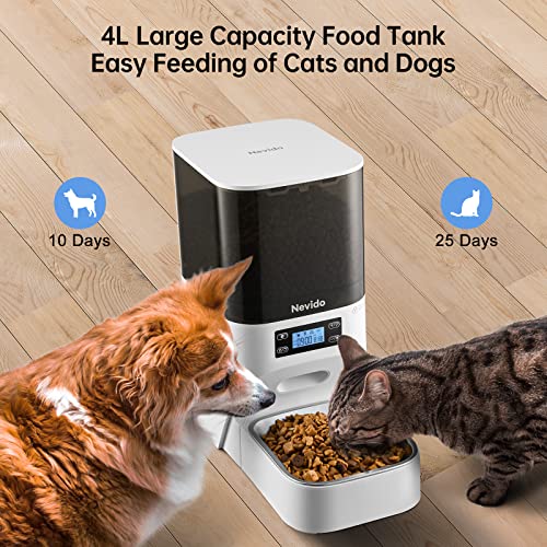 Nevido Automatic Cat Feeders, Built-in Lithium Battery Lasts up to...