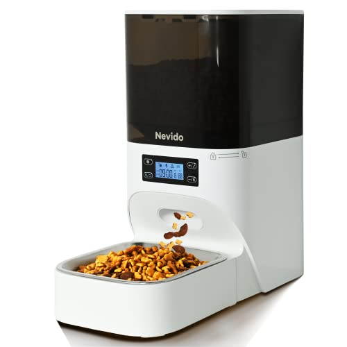 Nevido Automatic Cat Feeders, Built-in Lithium Battery Lasts up to...