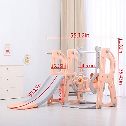 Toddler Climbing and Swing Set, 3-in-1 Slide Swing Combination w/M...