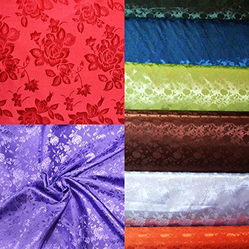 White Satin Floral Jacquard Fabric 58 inches wide sold by the yard