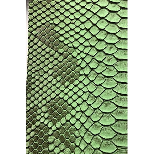Green/black Faux Viper Snake Skin Vinyl-faux Leather-3D Scales-sol...