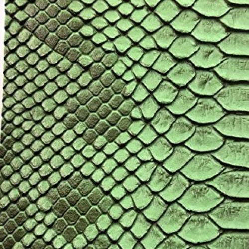 Green/black Faux Viper Snake Skin Vinyl-faux Leather-3D Scales-sol...