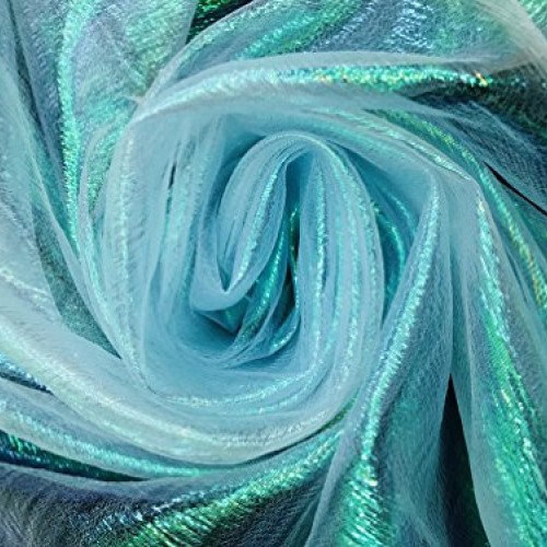 Iridescent Translucent Crushed Shimmer Organza Fabric, Sells by Th...