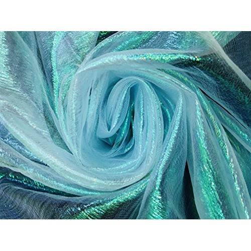 Iridescent Translucent Crushed Shimmer Organza Fabric, Sells by Th...