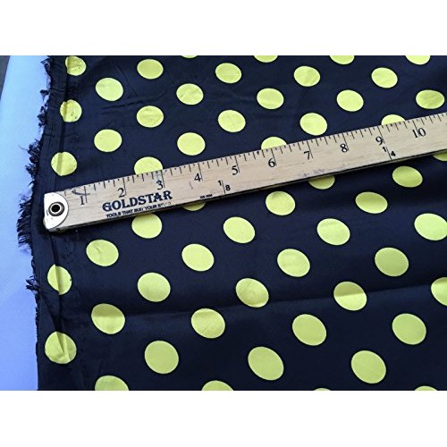 Black/yellow 1/2inch Polka Dot Silky/soft Charmeuse Satin Fabric. ...
