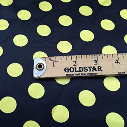 Black/yellow 1/2inch Polka Dot Silky/soft Charmeuse Satin Fabric. ...