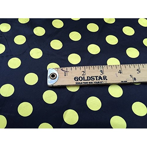 Black/yellow 1/2inch Polka Dot Silky/soft Charmeuse Satin Fabric. ...