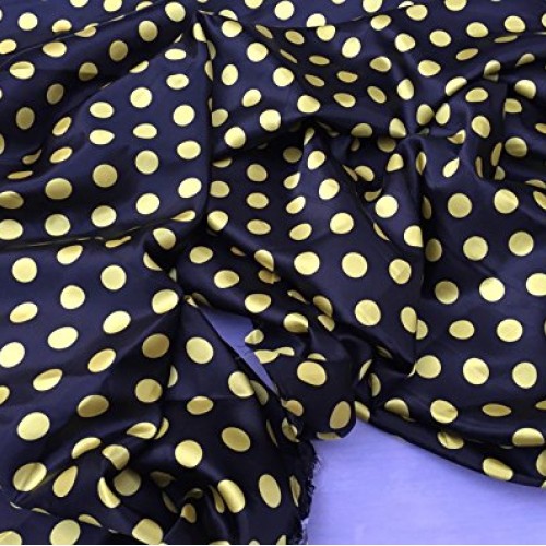 Black/yellow 1/2inch Polka Dot Silky/soft Charmeuse Satin Fabric. ...