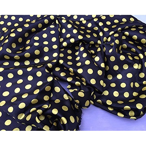Black/yellow 1/2inch Polka Dot Silky/soft Charmeuse Satin Fabric. ...