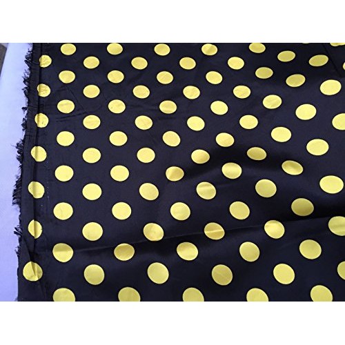 Black/yellow 1/2inch Polka Dot Silky/soft Charmeuse Satin Fabric. ...