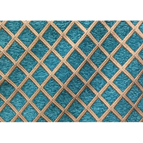 57 Wide Diamond Drapery Upholstery Chenille Fabric Marina Color S...