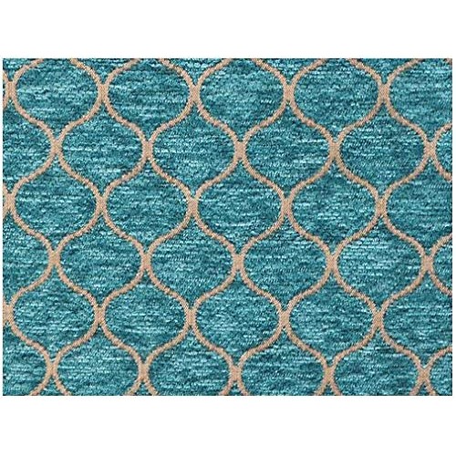 57 Wide Geometric Drapery Upholstery Chenille Fabric Marina Color...