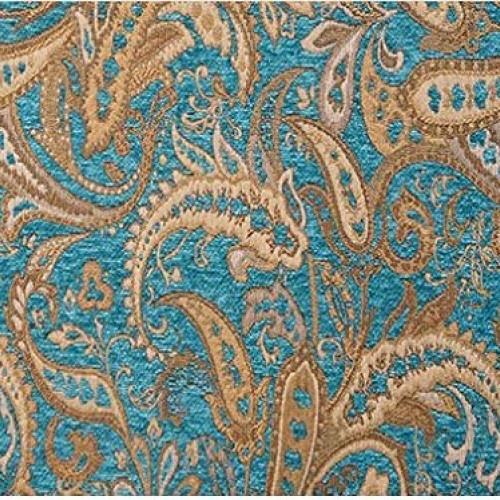 57 Wide Paisley Drapery Upholstery Chenille Fabric Marina Color S...