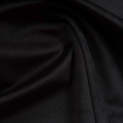 Solid Drapery/Upholstery Soft Velvet Fabric Color Black by The Yard