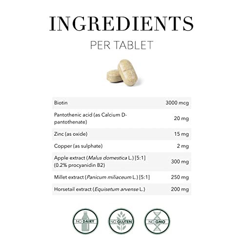 NEW NORDIC Hair Volume Tablets | 3000 mcg Biotin & Biopectin Apple...
