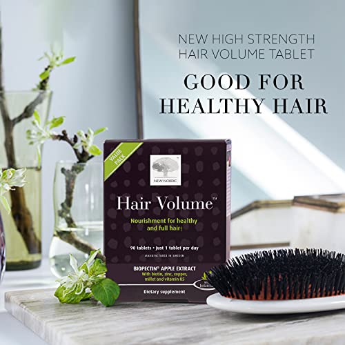 NEW NORDIC Hair Volume Tablets | 3000 mcg Biotin & Biopectin Apple...