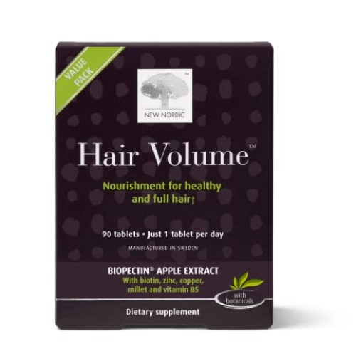 NEW NORDIC Hair Volume Tablets | 3000 mcg Biotin & Biopectin Apple...