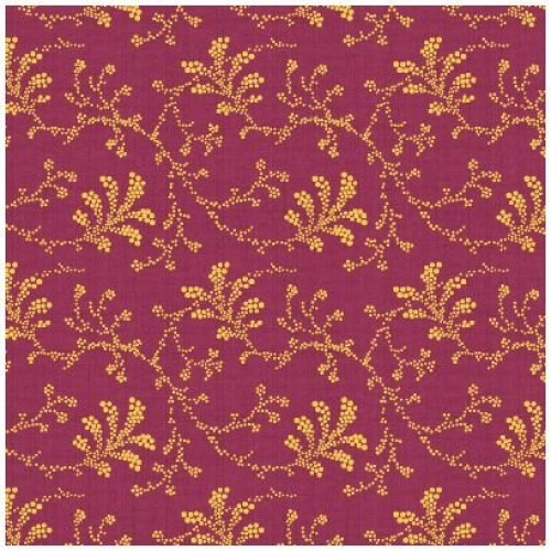New Orleans 1850 Swirling Vines, Pinkish Red, Reproduction Fabric,...