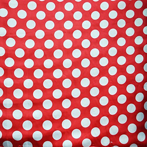 Red / White Satin Polka Dot Charmeuse Fabric 58 inches / 60 inches...