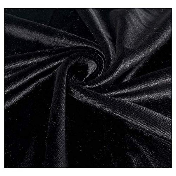 SALE Metallic Stretch Velour Fabric 6414 Black, by the yard