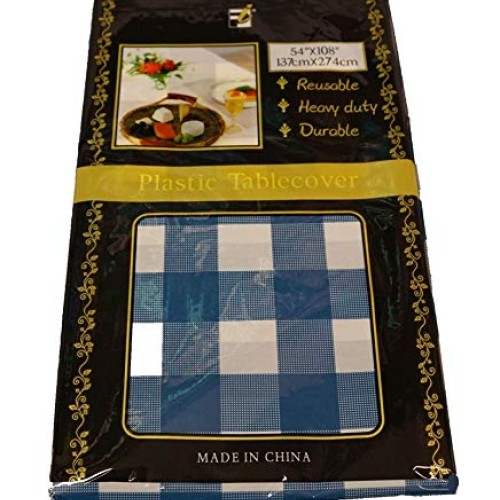 New Star Fabrics Blue Gingham Checkered 12 Pack Premium Disposable...