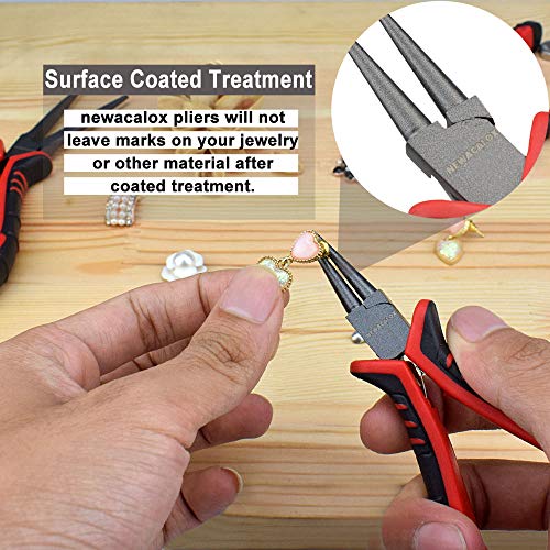 NEWACALOX Multi Pliers Set Jewelry Making Pliers 8 Piece Kit with...