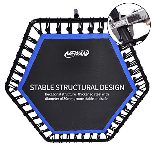 Newan 48 Fitness Trampoline with Adjustable Handle Bar, Silent T...