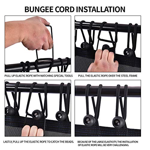 Newan 48 Fitness Trampoline with Adjustable Handle Bar, Silent T...