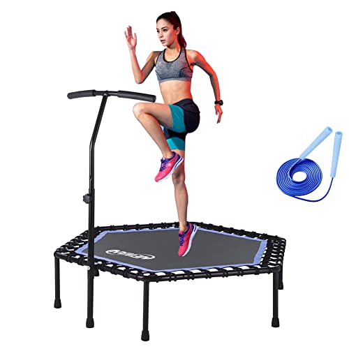 Newan 48 Fitness Trampoline with Adjustable Handle Bar, Silent T...