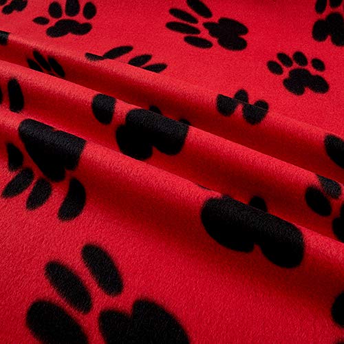 Newcastle Fabrics Polar Fleece Big Paw Red Fabric By The Yard