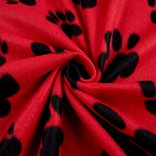 Newcastle Fabrics Polar Fleece Big Paw Red Fabric By The Yard