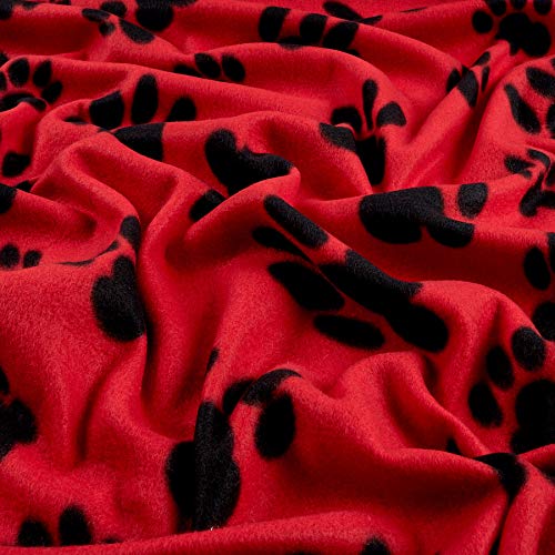 Newcastle Fabrics Polar Fleece Big Paw Red Fabric By The Yard