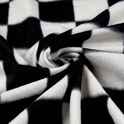 Newcastle Fabrics Polar Fleece Racing Check, Black/White Yard