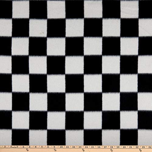 Newcastle Fabrics Polar Fleece Racing Check, Black/White Yard