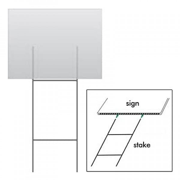 8 Pack Heavy Duty Metal H-Stakes H Frame Wire Stakes, 17.4 x 7...